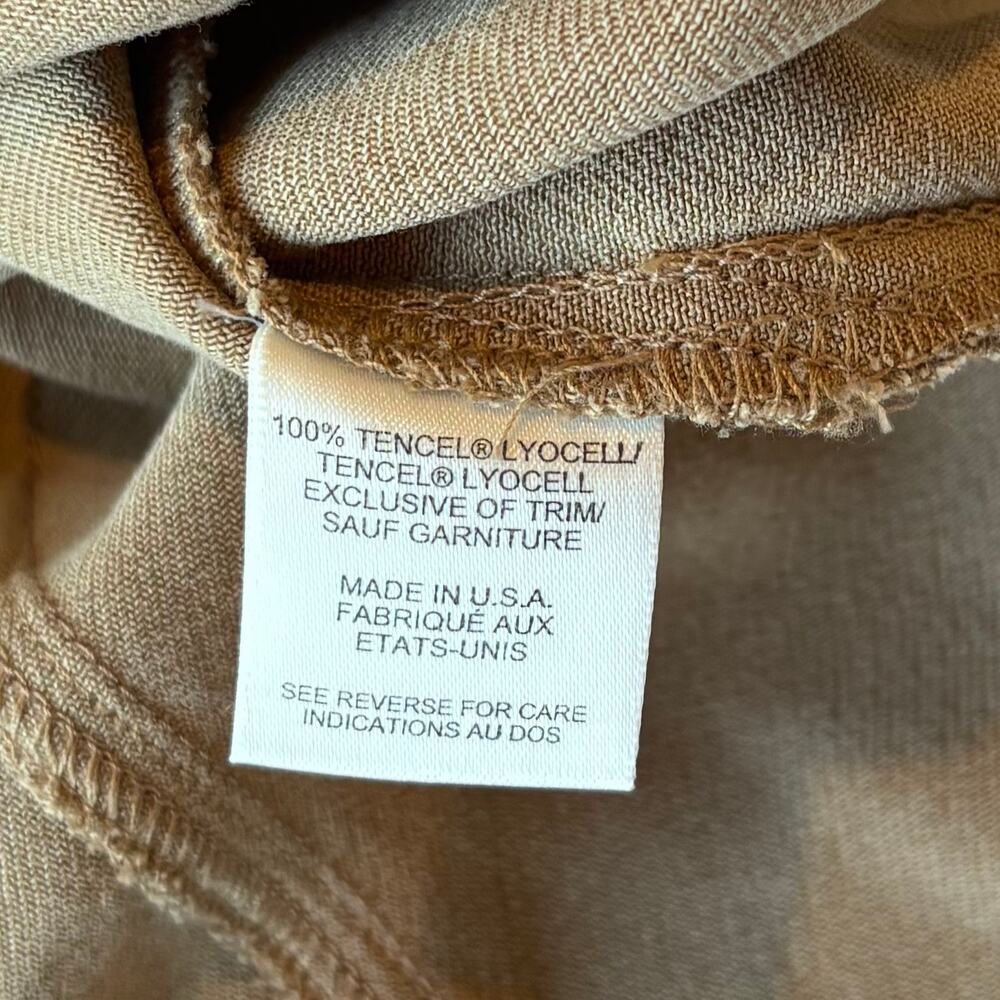 VTG 90s 100% Tencel Button Front Vest USA Made Camel Taupe Womens Size Small - Picture 5 of 6